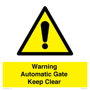 Warning Automatic Gate Keep Clear